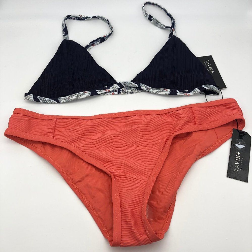 New Tavik Coral & Blue Bikini - Size L